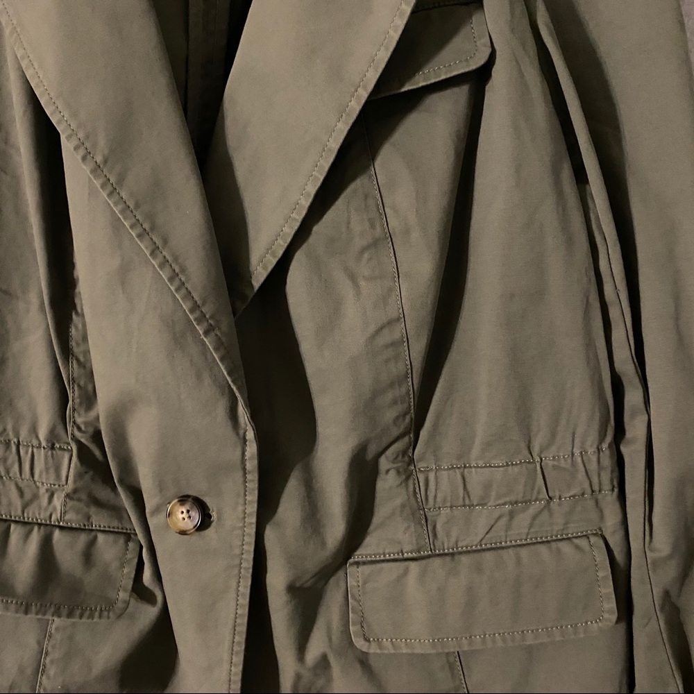 Talbots Olive Green Army Cargo Blazer Jacket